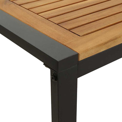 vidaXL Garten Essgruppe 7 pcs Schwarz Massivholz Akazie
