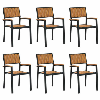 vidaXL Stapelstuhl 6 pcs Braun 56 x 57 x 87 cm Massivholz Akazie
