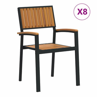 vidaXL Chaises empilables 8 pcs Marron 56 x 57 x 87 cm Bois d'acacia massif