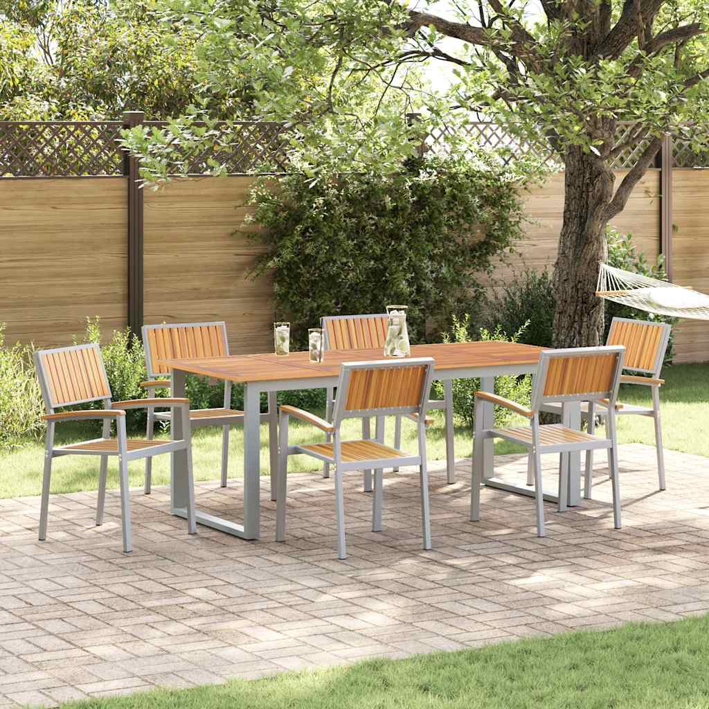 vidaXL Chaise empilable 6 pcs Marron 56 x 57 x 87 cm Bois d'acacia massif