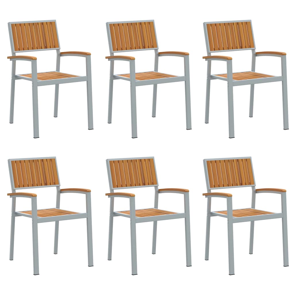 vidaXL Chaise empilable 6 pcs Marron 56 x 57 x 87 cm Bois d'acacia massif