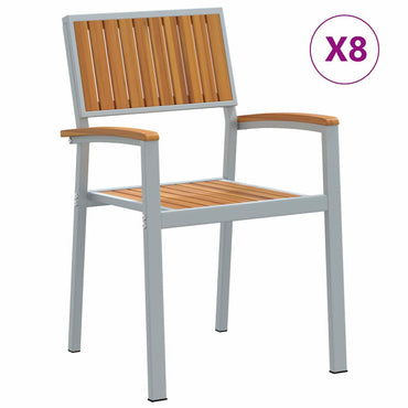 vidaXL Chaises empilables 8 pcs marron 56 x 57 x 87 cm Bois d'acacia massif