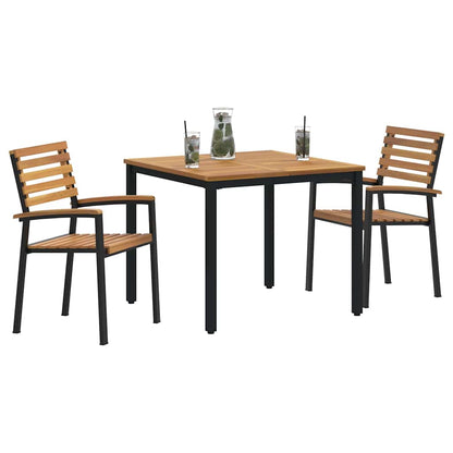 Garten Essgruppe 3 pcs Schwarz Massivholz Akazie