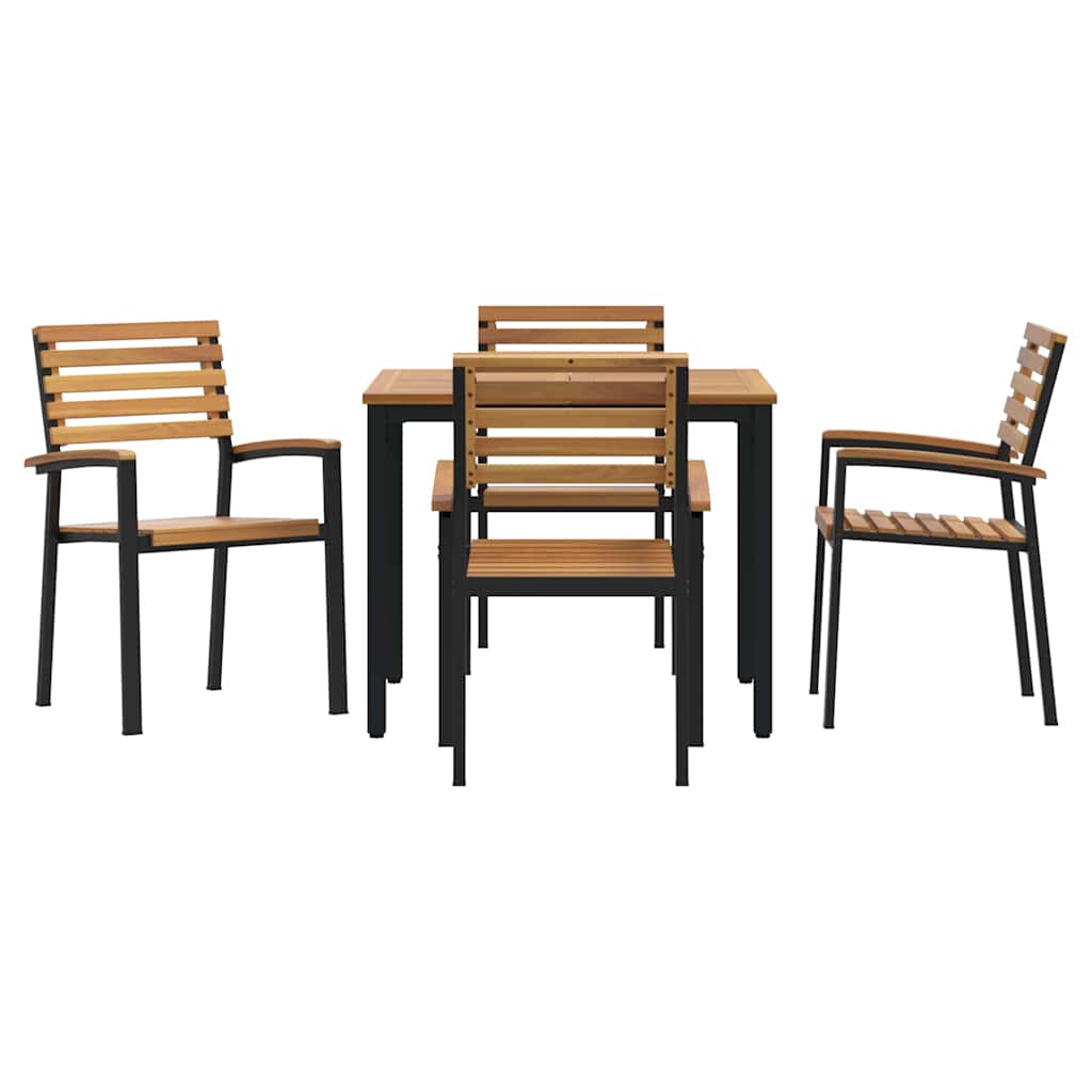 Garten Essgruppe 5 pcs Schwarz Massivholz Akazie
