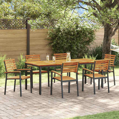 vidaXL Garten Essgruppe 7 pcs Schwarz und Braun 200 x 90 x 75 cm