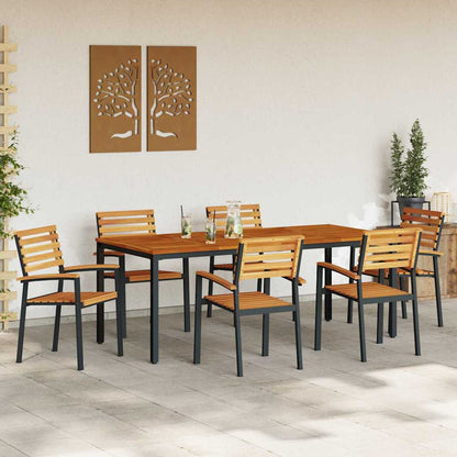 vidaXL Garten Essgruppe 7 pcs Schwarz und Braun 200 x 90 x 75 cm