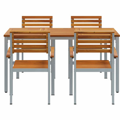 vidaXL Garten Essgruppe 5 pcs Grau Massivholz Akazie