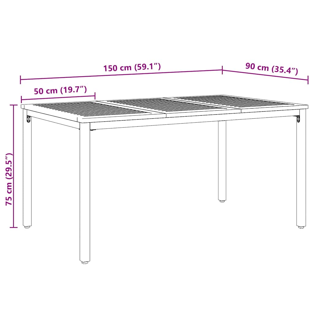vidaXL Garten Essgruppe 5 pcs Grau Massivholz Akazie