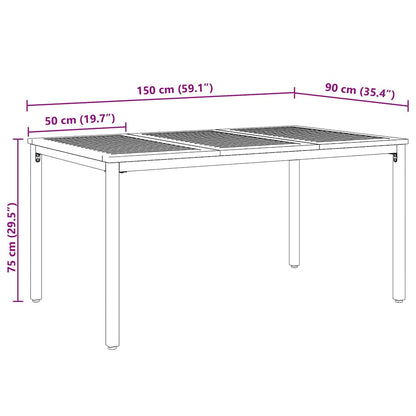 vidaXL Garten Essgruppe 7 pcs Grau Massivholz Akazie