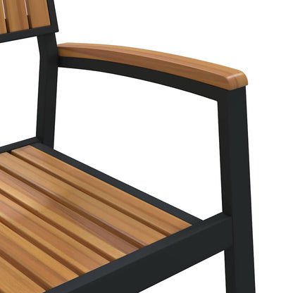 vidaXL Garten Essgruppe 7 pcs Schwarz Massivholz Akazie