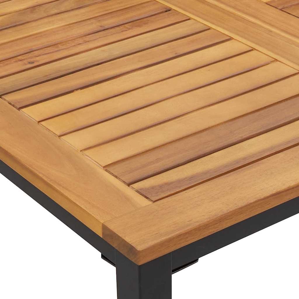vidaXL Garten Essgruppe 7 pcs Schwarz Massivholz Akazie