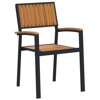 vidaXL Garten Essgruppe 7 pcs Schwarz Massivholz Akazie