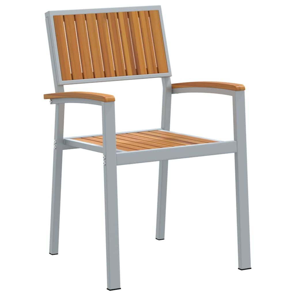 Garten Essgruppe 7 pcs Grau Massivholz Akazie