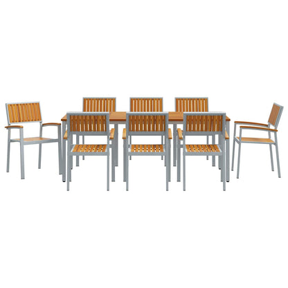 vidaXL Garten Essgruppe 7 pcs Grau und Braun 200 x 90 x 75 cm