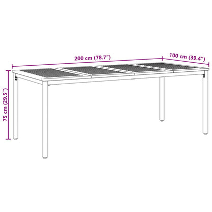 vidaXL Garten Essgruppe 7 pcs Grau und Braun 200 x 90 x 75 cm