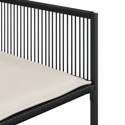 vidaXL 5-tlg. Garten-Essgruppe mit Kissen Schwarz Poly Rattan