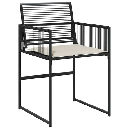 vidaXL 5-tlg. Garten-Essgruppe mit Kissen Schwarz Poly Rattan