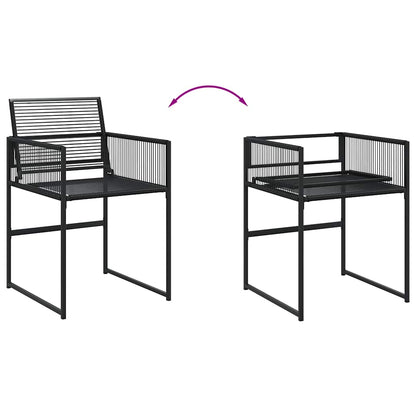 11-tlg. Garten-Essgruppe Schwarz Poly Rattan
