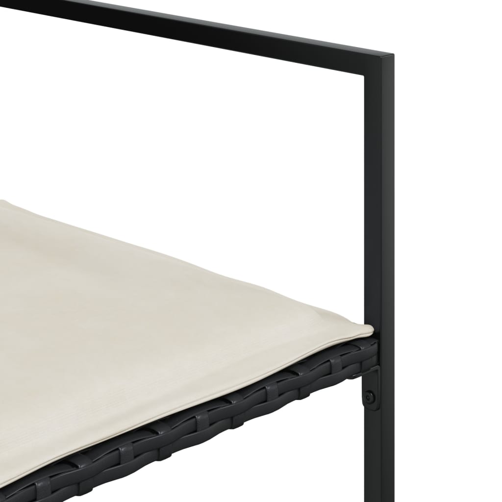 vidaXL 5-tlg. Garten-Essgruppe mit Kissen Schwarz Poly Rattan
