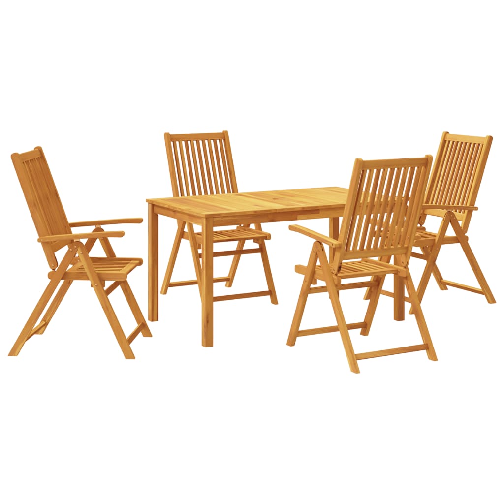 vidaXL Ensemble de salle à manger de jardin 5 pcs 140x80x74 cm Bois d'acacia massif