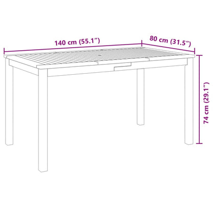 vidaXL Ensemble de salle à manger de jardin 5 pcs 140x80x74 cm Bois d'acacia massif