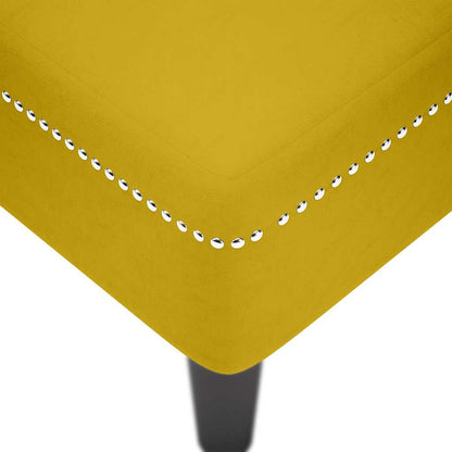 Chaiselongue mit Kissen und Rechter Armlehne Gelb Samt