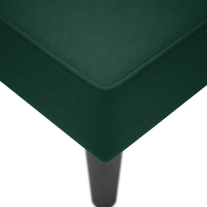 Chaiselongue mit Rechter Armlehne Dunkelgrün Samt