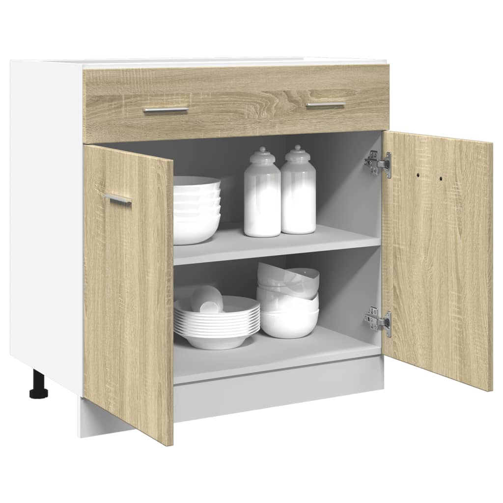 vidaXL Schubunterschrank Lyon Sonoma-Eiche 80x46x81,5 cm Holzwerkstoff