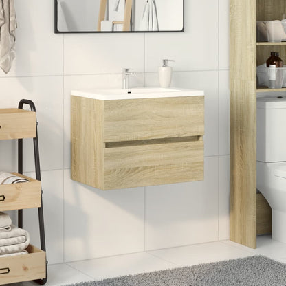 Meuble sous-lavabo vidaXL chêne sonoma 60x38,5x45 cm bois d'ingénierie