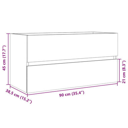 Meuble sous-lavabo vidaXL chêne sonoma 90x38,5x45 cm en bois d'ingénierie