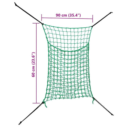 Heunetze 2 Stk. Rechteckig Grün 90x60 cm PP