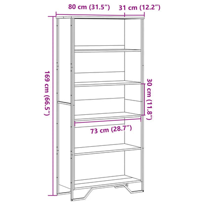 vidaXL Bücherregal Braun Eichen-Optik 80x31x169 cm Holzwerkstoff