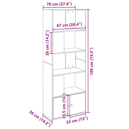 vidaXL Bücherregal Schwarz 70x36x189 cm Holzwerkstoff