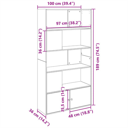 vidaXL Bücherregal Weiß 100x36x189 cm Holzwerkstoff