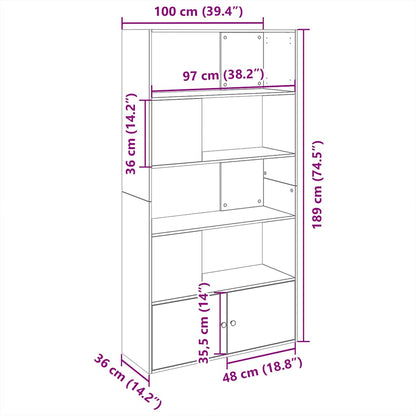 vidaXL Bücherregal Sonoma-Eiche 100x36x189 cm Holzwerkstoff