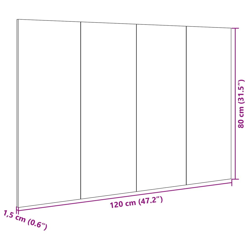 vidaXL Kopfteil mit Nachttischen Betongrau 120 cm Holzwerkstoff