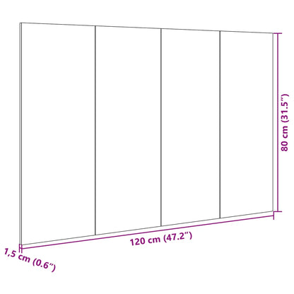 vidaXL Kopfteil mit Nachttischen Betongrau 120 cm Holzwerkstoff