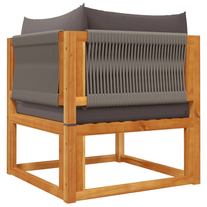 vidaXL Ensemble de canapés de jardin 6 pcs avec coussins, bois d'acacia et corde
