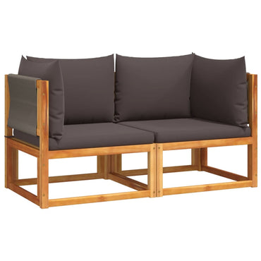 vidaXL Coin de canapé de jardin avec coussins 2 pcs Bois d'acacia et corde