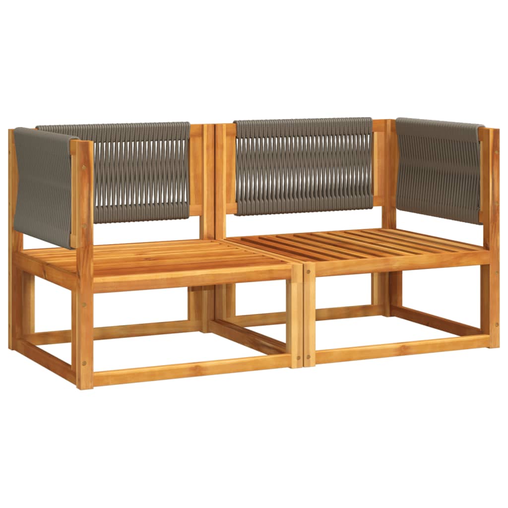 vidaXL Coin de canapé de jardin avec coussins 2 pcs Bois d'acacia et corde
