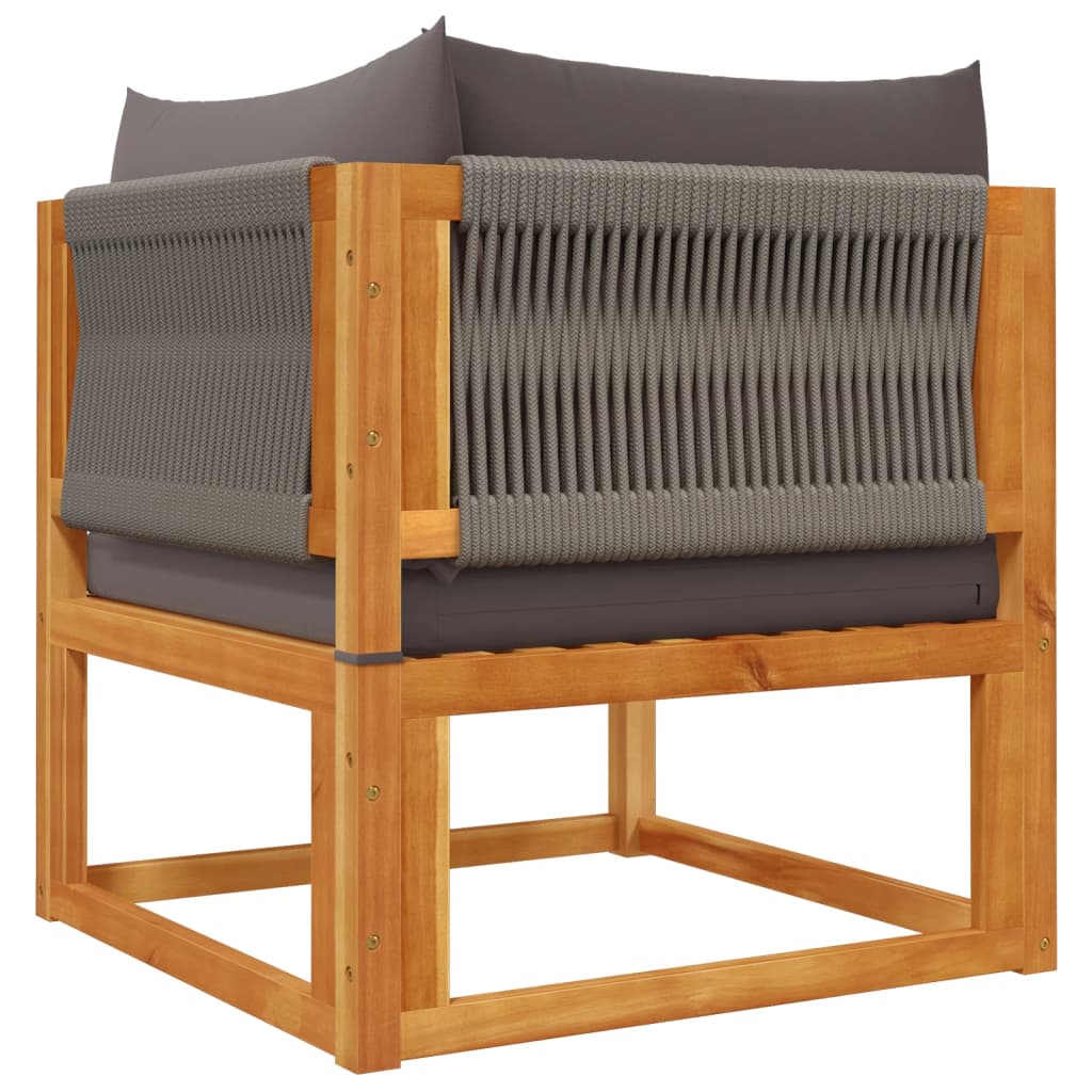 vidaXL Coin de canapé de jardin avec coussins 2 pcs Bois d'acacia et corde