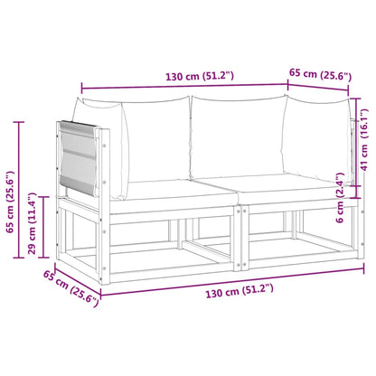 vidaXL Coin de canapé de jardin avec coussins 2 pcs Bois d'acacia et corde