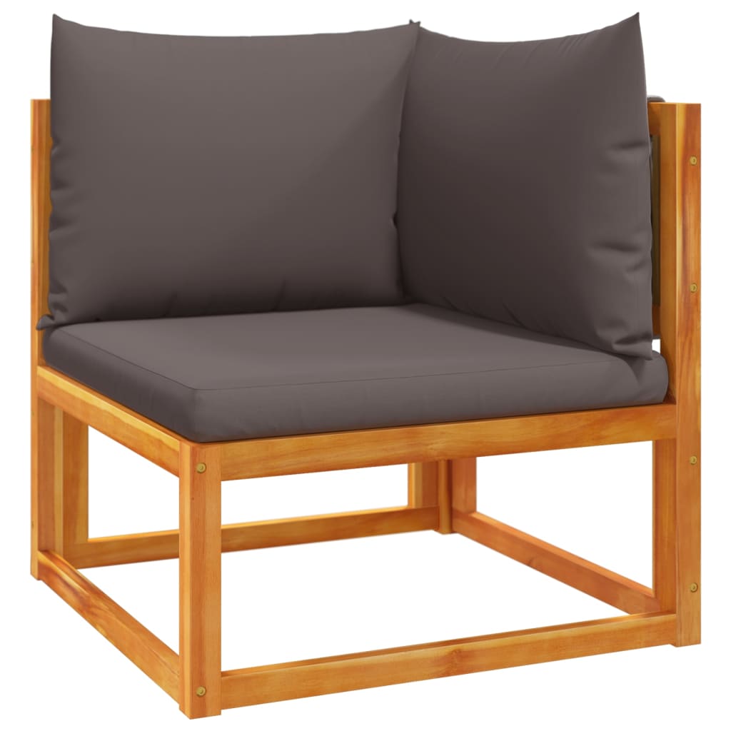 vidaXL 3-tlg. Gartensofa-Set mit Kissen Holz Akazie & Seil