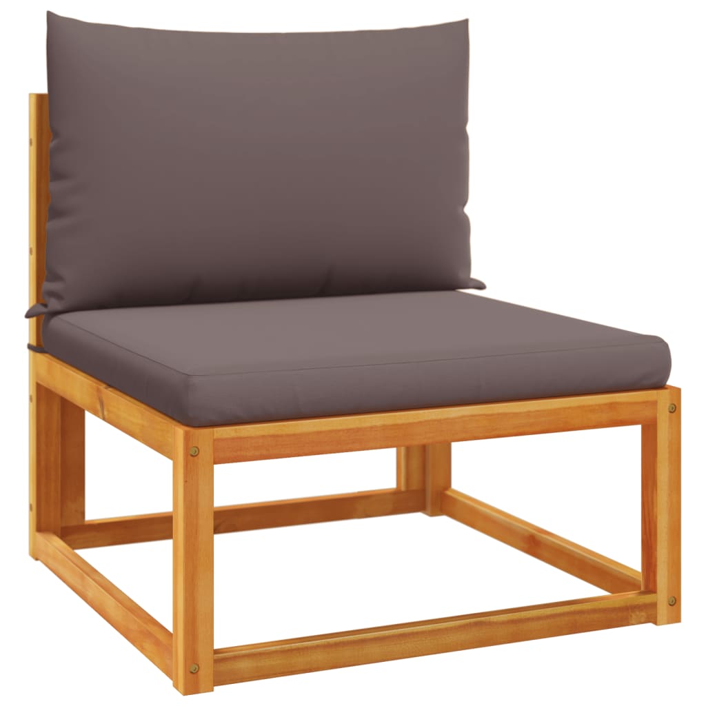 vidaXL 3-tlg. Gartensofa-Set mit Kissen Holz Akazie & Seil