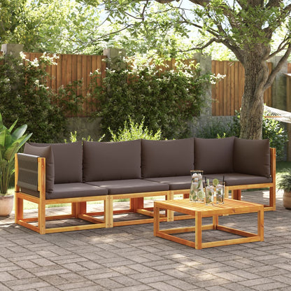 vidaXL Ensemble de canapés de jardin 4 pièces avec coussins bois d'acacia et corde