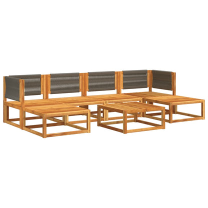 vidaXL Ensemble de canapés de jardin 7 pcs avec coussins bois d'acacia et corde