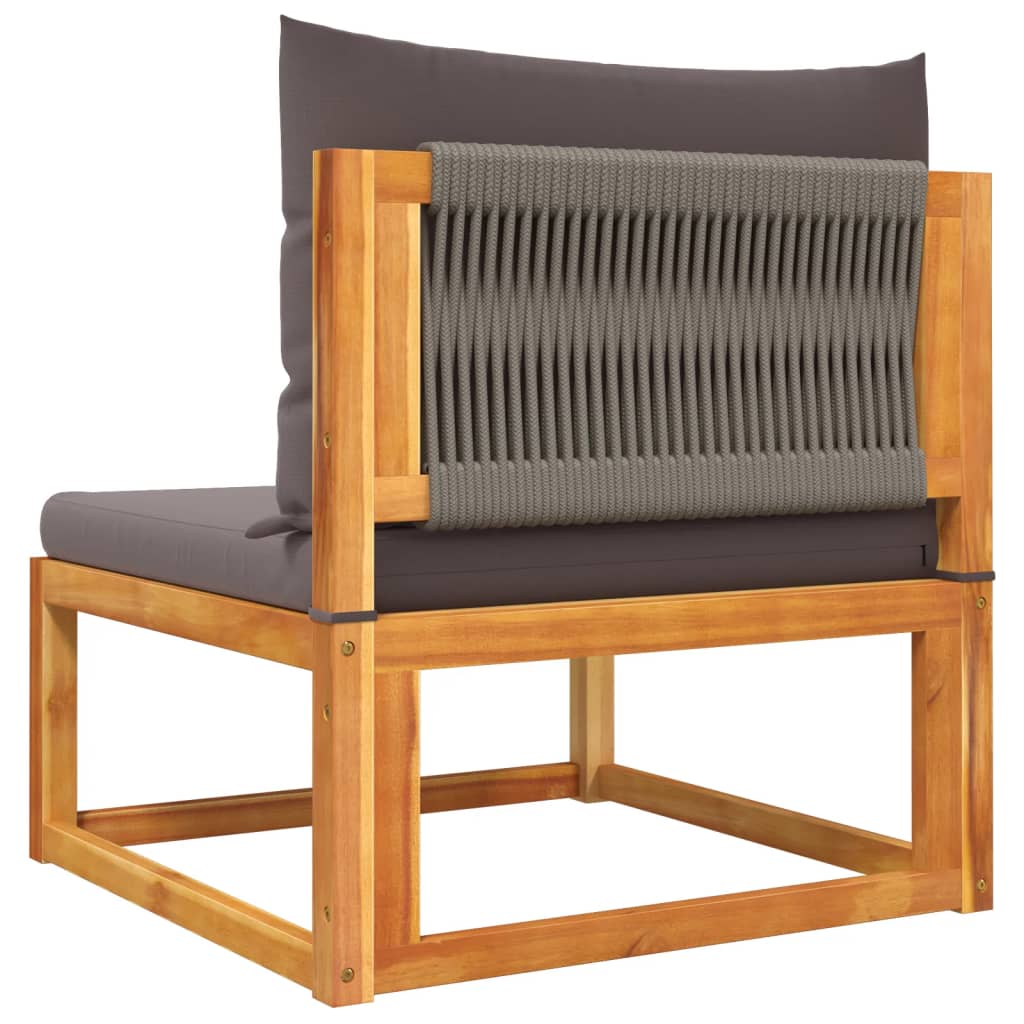 vidaXL 7-tlg. Gartensofa-Set mit Kissen Holz Akazie & Seil