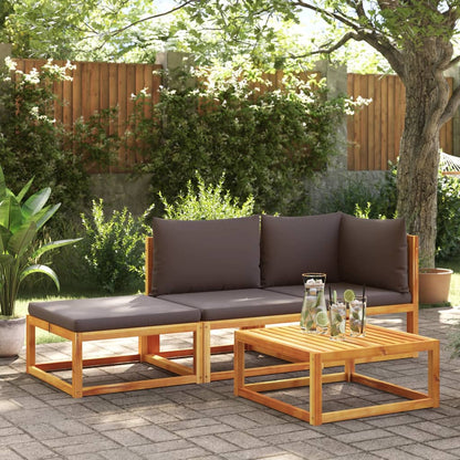 vidaXL 3-tlg. Gartensofa-Set mit Kissen Holz Akazie & Seil