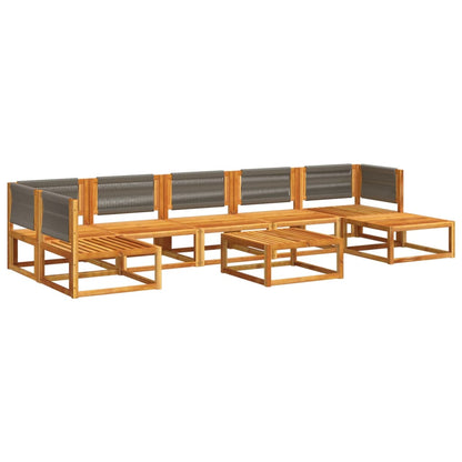 vidaXL Salon de jardin 8 pcs avec coussins Bois d'acacia et corde