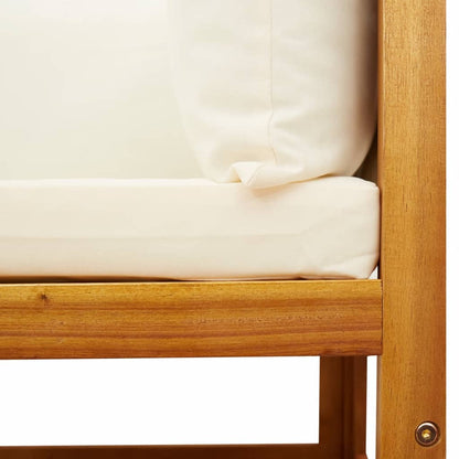 4-tlg. Gartensofa-Set mit Kissen Holz Akazie & Seil